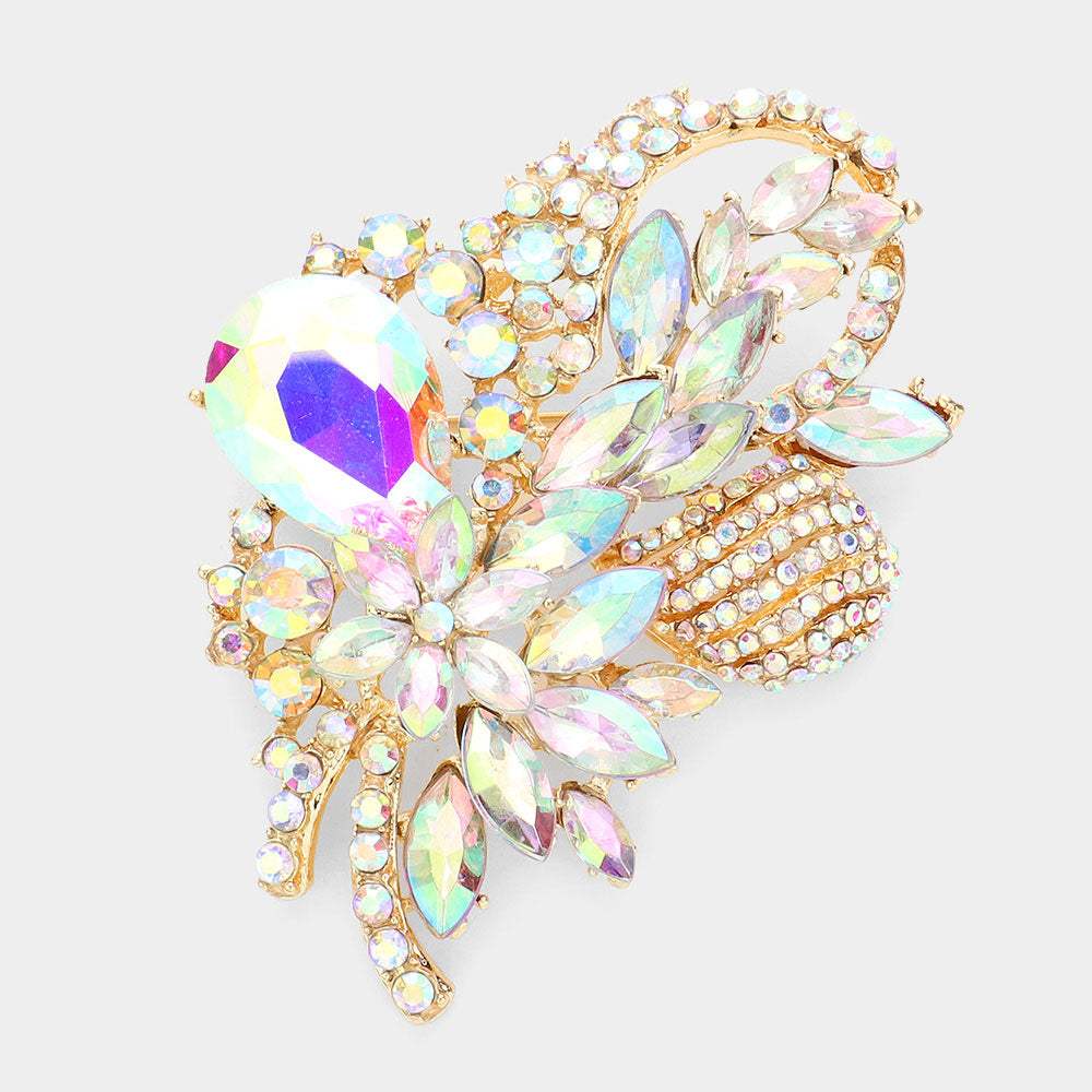 Glass Crystal Bouquet Brooch Pendant - Madeline Love - Flyclothing LLC