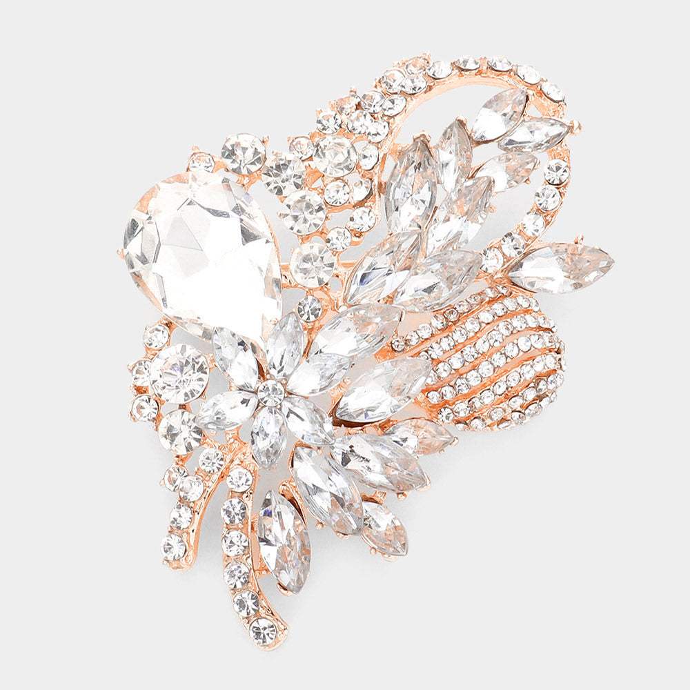 Glass Crystal Bouquet Brooch Pendant - Madeline Love - Flyclothing LLC