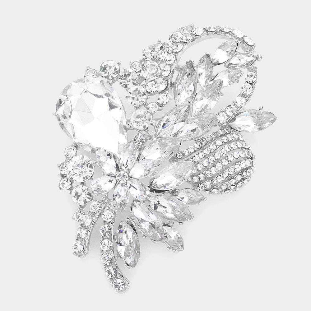 Glass Crystal Bouquet Brooch Pendant - Madeline Love - Flyclothing LLC