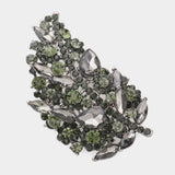 Glass Crystal Leaf Pin Brooch - Madeline Love - Flyclothing LLC