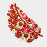Glass Crystal Leaf Pin Brooch - Madeline Love - Flyclothing LLC