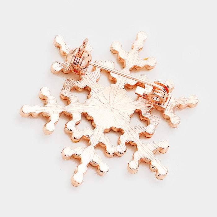 Rhinestone snowflake brooch - Madeline Love - Flyclothing LLC