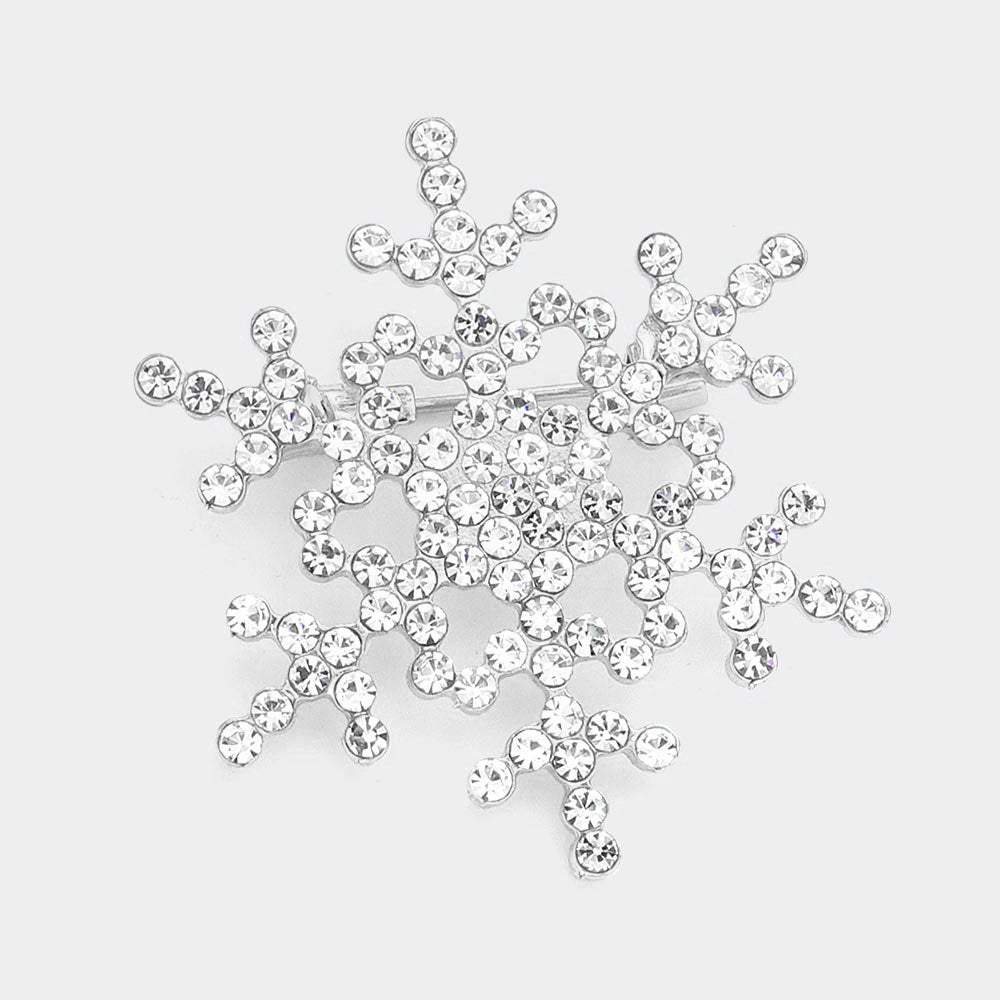 Rhinestone snowflake brooch - Madeline Love - Flyclothing LLC