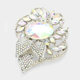 Glass Crystal Flower Stone Brooch / Pendant - Madeline Love - Flyclothing LLC