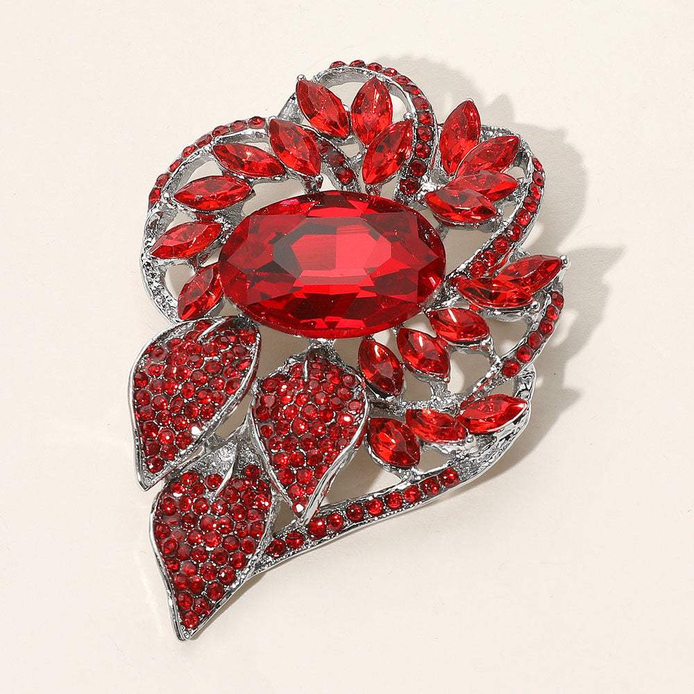 Glass Crystal Flower Stone Brooch / Pendant - Madeline Love - Flyclothing LLC