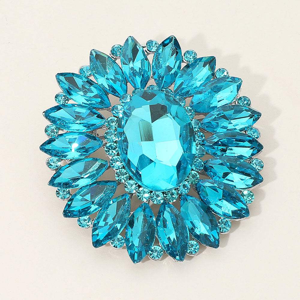 Marquise Crystal Statement Flower Pin Brooch - Madeline Love - Flyclothing LLC