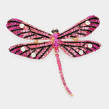Stone Embellished Metal Dragonfly Pin Brooch - Madeline Love - Flyclothing LLC