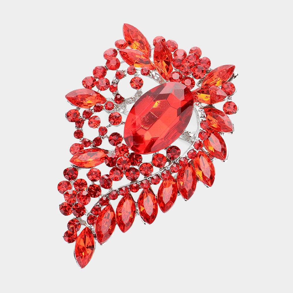 Oval Stone Accented Bouquet Pin Brooch Pendant - Madeline Love - Flyclothing LLC