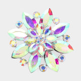 Marquise Stone Accented Flower Pin Brooch - Madeline Love - Flyclothing LLC