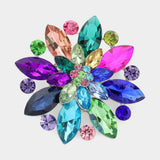 Marquise Stone Accented Flower Pin Brooch - Madeline Love - Flyclothing LLC