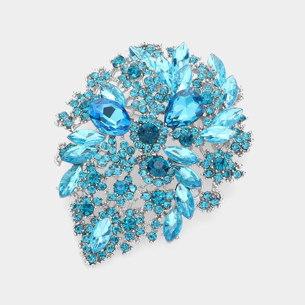 Marquise Stone Accented Flower Pin Brooch - Madeline Love - Flyclothing LLC