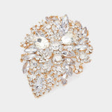 Marquise Stone Accented Flower Pin Brooch - Madeline Love - Flyclothing LLC