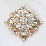 Bold Vintage Floral Rhinestone Pin Brooch - Madeline Love - Flyclothing LLC