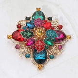 Bold Vintage Floral Rhinestone Pin Brooch - Madeline Love - Flyclothing LLC