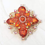 Bold Vintage Floral Rhinestone Pin Brooch - Madeline Love - Flyclothing LLC