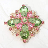 Bold Vintage Floral Rhinestone Pin Brooch - Madeline Love - Flyclothing LLC