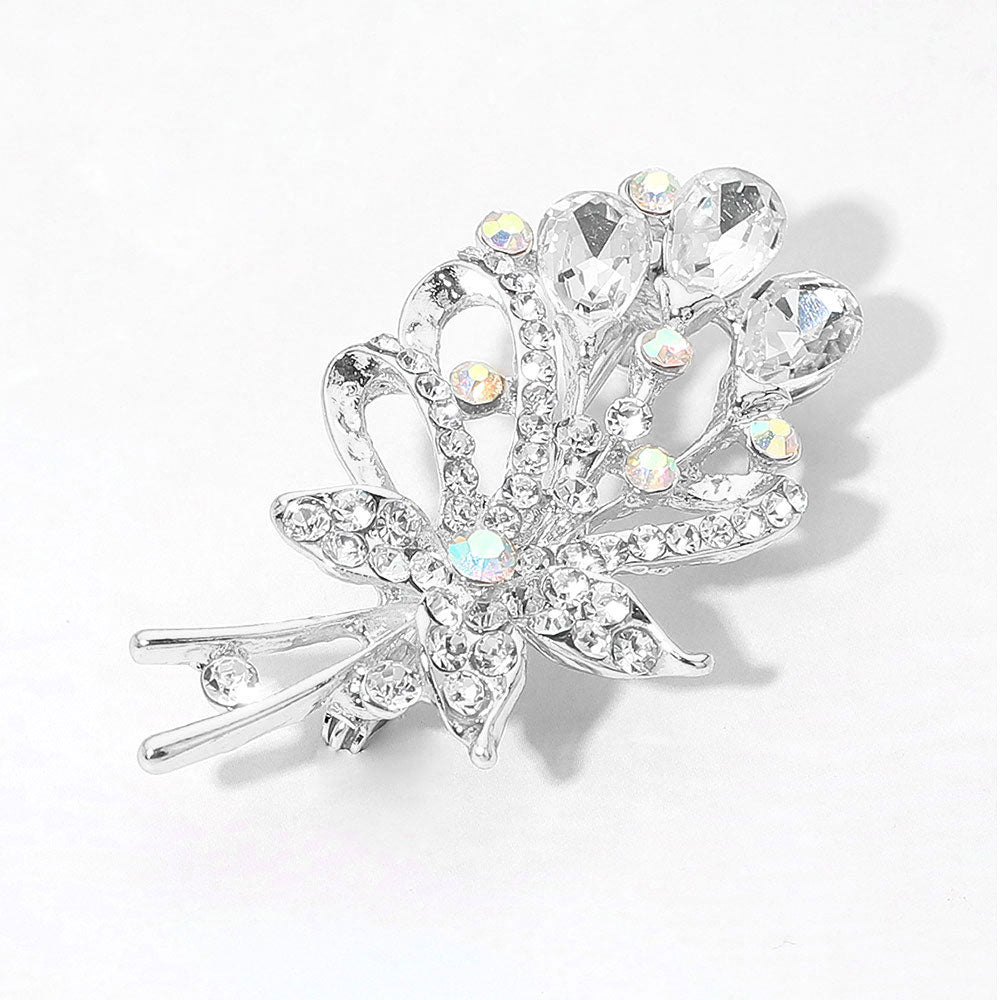 Teardrop Stone Accented Flower Bouquet Pin Brooch - Madeline Love - Flyclothing LLC