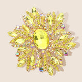 Glass Crystal Flower Brooch Pendant - Madeline Love - Flyclothing LLC