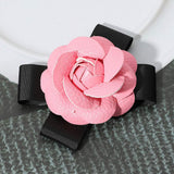 Faux Leather Flower Bow Pin Brooch Hair Clip - Madeline Love - Flyclothing LLC