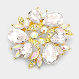 Glass Crystal Teardrop Wreath Pin Brooch - Madeline Love - Flyclothing LLC