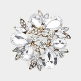 Glass Crystal Teardrop Wreath Pin Brooch - Madeline Love - Flyclothing LLC