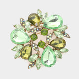 Glass Crystal Teardrop Wreath Pin Brooch - Madeline Love - Flyclothing LLC