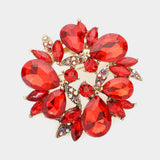 Glass Crystal Teardrop Wreath Pin Brooch - Madeline Love - Flyclothing LLC