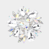 Glass Crystal Teardrop Wreath Pin Brooch - Madeline Love - Flyclothing LLC