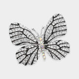 Rhinestone Pave Butterfly Pin Brooch - Madeline Love - Flyclothing LLC