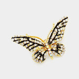 Crystal Rhinestone Paved Butterfly Pin Brooch - Madeline Love - Flyclothing LLC
