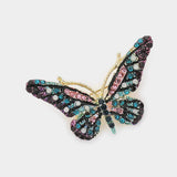 Crystal Rhinestone Paved Butterfly Pin Brooch - Madeline Love - Flyclothing LLC