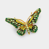 Crystal Rhinestone Pave Butterfly Pin Brooch - Madeline Love - Flyclothing LLC