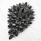 Flower Centered Marquise Stone Cluster Vine Pin Brooch - Madeline Love - Flyclothing LLC