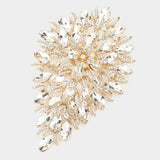 Flower Centered Marquise Stone Cluster Vine Pin Brooch - Madeline Love - Flyclothing LLC