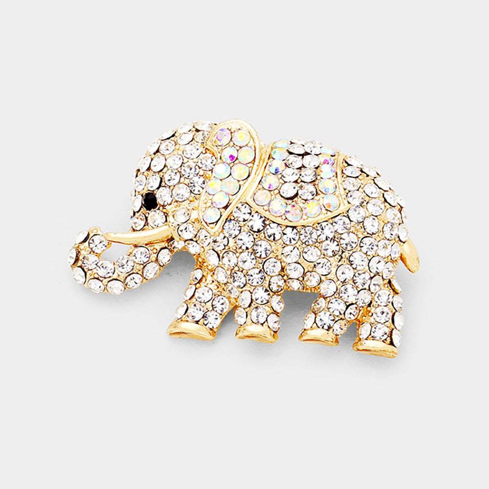 Stone Paved Elephant Pin Brooch - Madeline Love - Flyclothing LLC