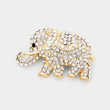 Stone Paved Elephant Pin Brooch - Madeline Love - Flyclothing LLC