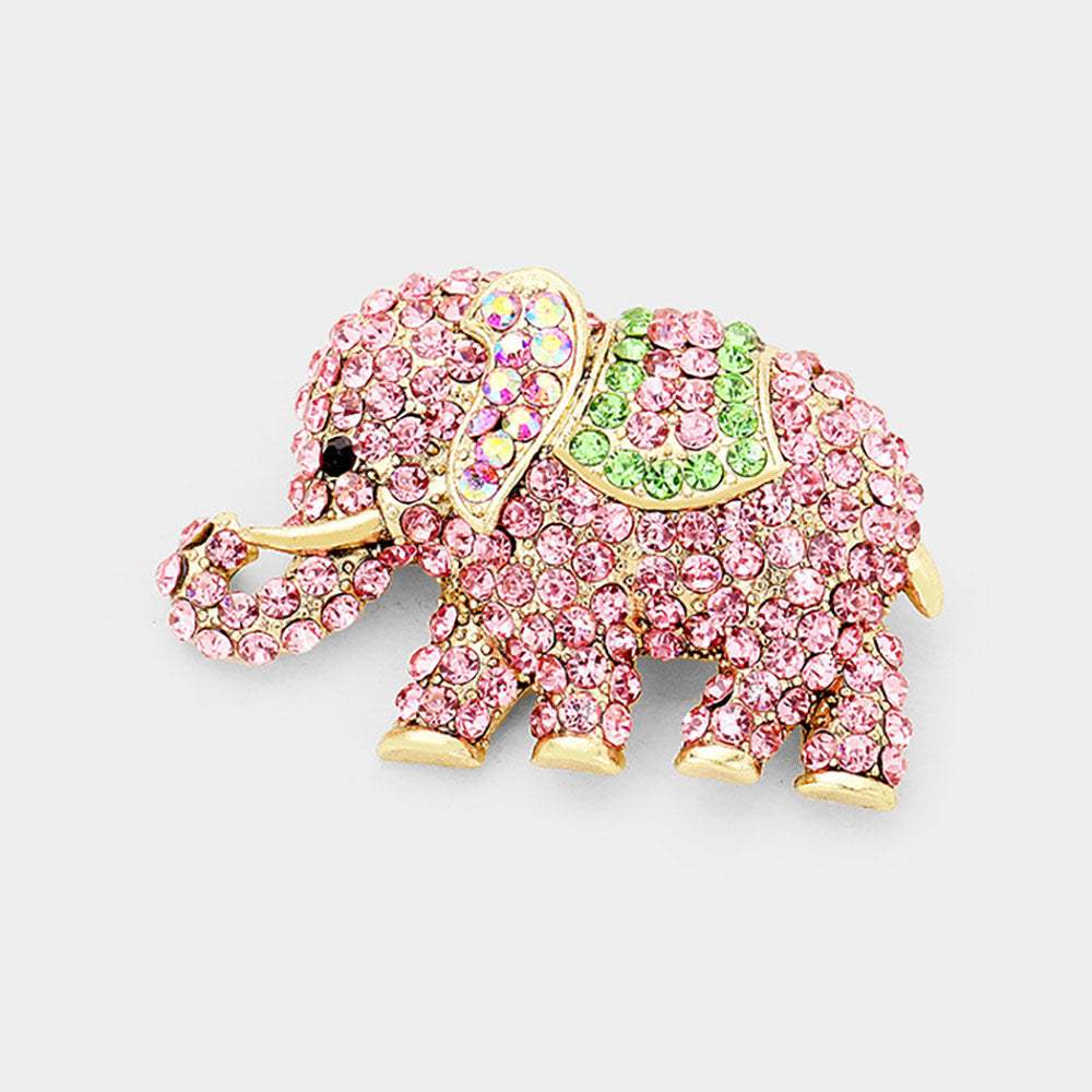 Stone Paved Elephant Pin Brooch - Madeline Love - Flyclothing LLC