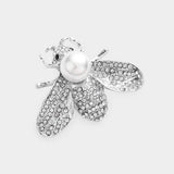 Pearl Detail Honey Bee Pin Brooch - Madeline Love - Flyclothing LLC