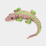 Crystal Pave Crocodile/Alligator Pin Brooch - Madeline Love - Flyclothing LLC