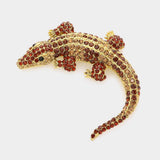 Crystal Pave Crocodile/Alligator Pin Brooch - Madeline Love - Flyclothing LLC