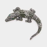 Crystal Pave Crocodile/Alligator Pin Brooch - Madeline Love - Flyclothing LLC
