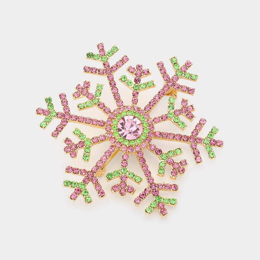 Crystal Pave Snowflake Pin Brooch - Madeline Love - Flyclothing LLC
