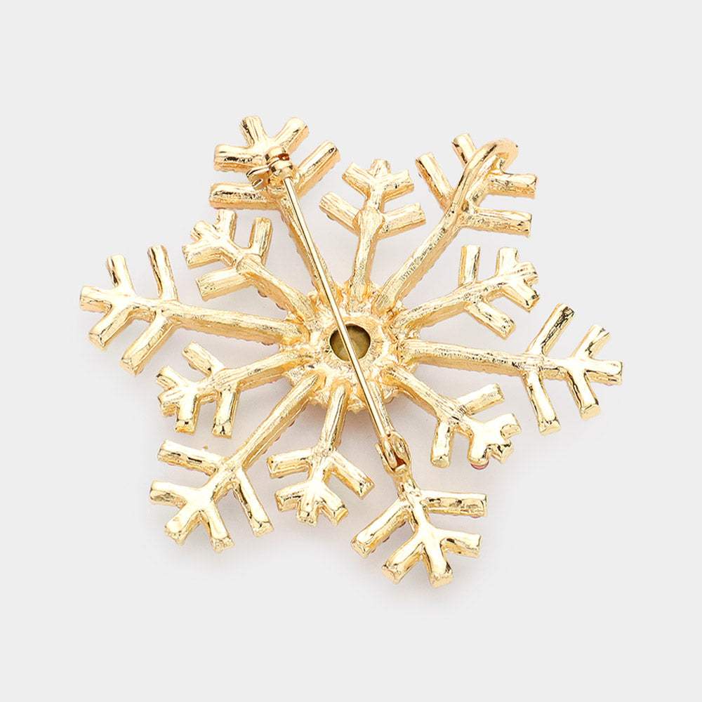 Crystal Pave Snowflake Pin Brooch - Madeline Love - Flyclothing LLC