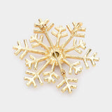 Crystal Pave Snowflake Pin Brooch - Madeline Love - Flyclothing LLC