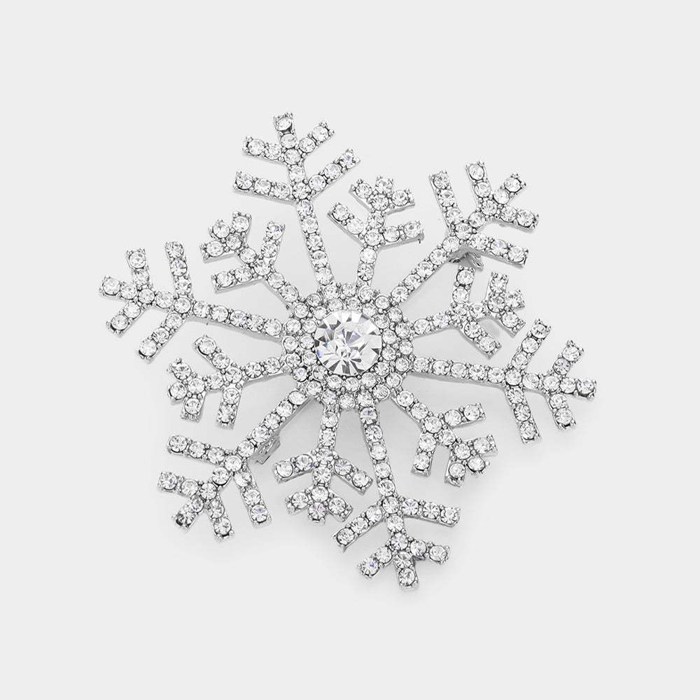 Crystal Pave Snowflake Pin Brooch - Madeline Love - Flyclothing LLC