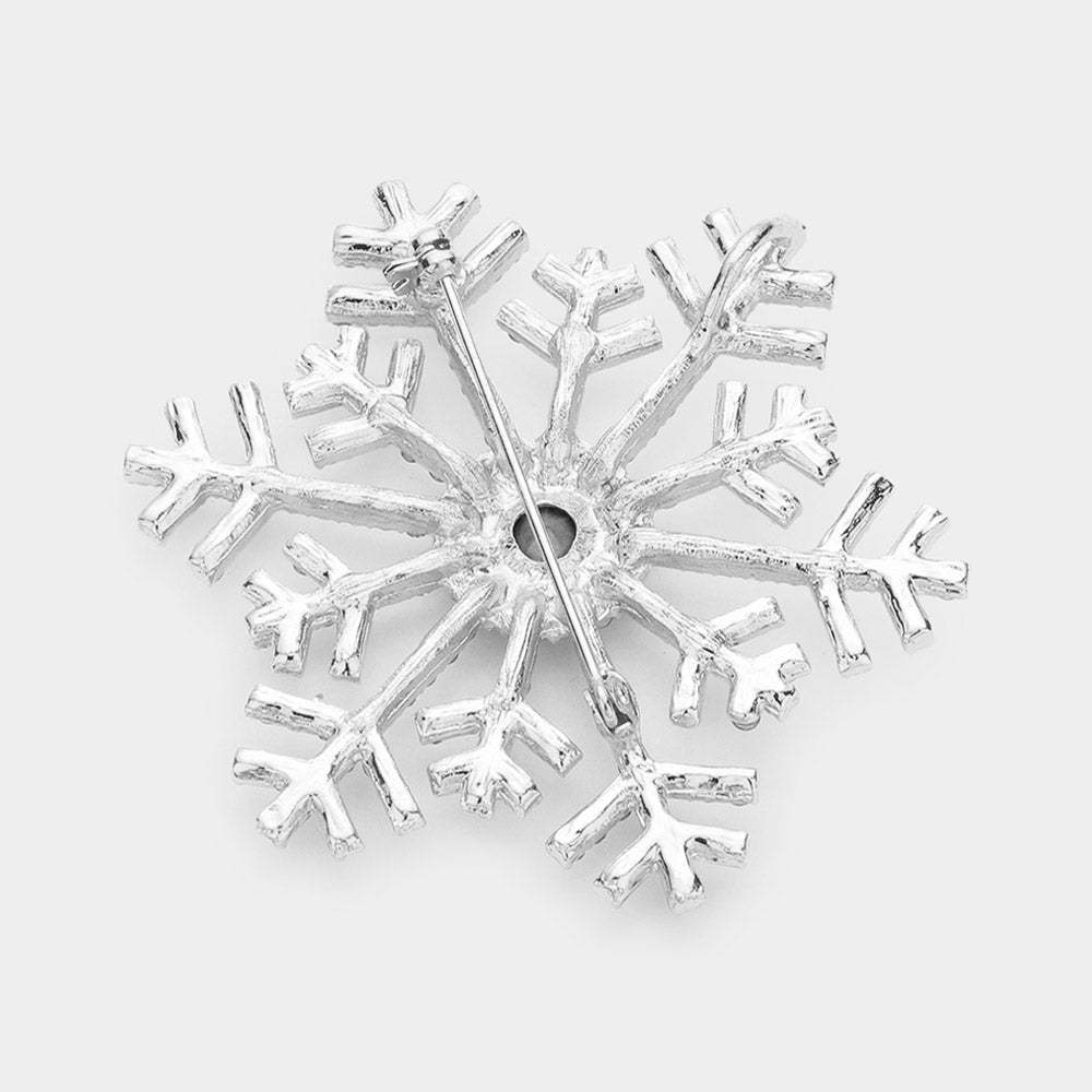Crystal Pave Snowflake Pin Brooch - Madeline Love - Flyclothing LLC