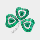 Lacquered Clover Pin Brooch - Madeline Love - Flyclothing LLC