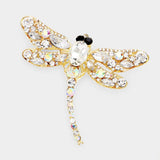Crystal Rhinestone Dragonfly Brooch / Pendant - Madeline Love - Flyclothing LLC