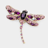 Crystal Rhinestone Dragonfly Brooch / Pendant - Madeline Love - Flyclothing LLC