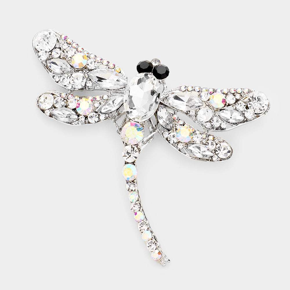 Crystal Rhinestone Dragonfly Brooch / Pendant - Madeline Love - Flyclothing LLC